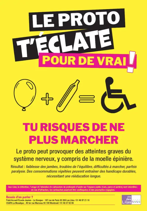 Publicité Ville des Lilas - Prévention protoxyde d'azote