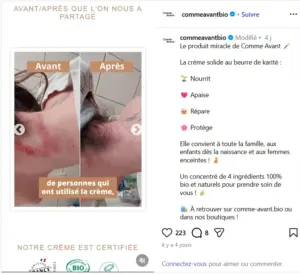 Publicité COMME-AVANT